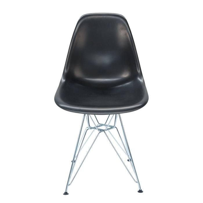 Sk Designer Living | Replica Eames Dsr Eiffel Chair | Plastic & Chrome - Black