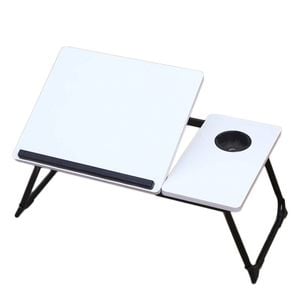 Catzon Laptop Desk For Bed With 5 Adjustable Angles & Cup Holder-white