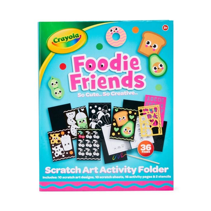 Crayola Foodie Friends DIY Crafting Scratch Art Activity Folder