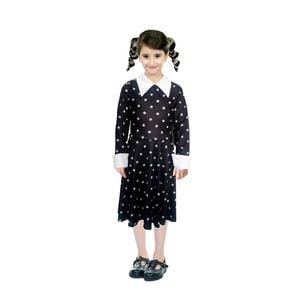 More Than Party Kids Girls Wednesday Dress Costume Long Sleeve Goth Star 6-9y