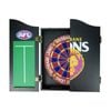 AFL Dartboard and Cabinet Set Brisbane Lions Team Design Black Finish