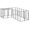 vidaXL Dog Kennel Black 4.84 m² Steel