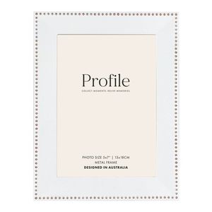 Noble White Gold 5x7 Photo Frame