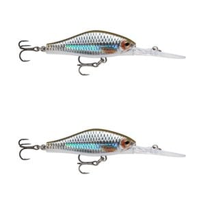 2x Rapala 7cm Shadow Rap Jack Deep Dive Crankbait Fish Lures - Live Roach