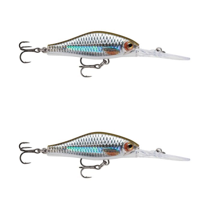 2x Rapala 7cm Shadow Rap Jack Deep Dive Crankbait Fish Lures - Live Roach