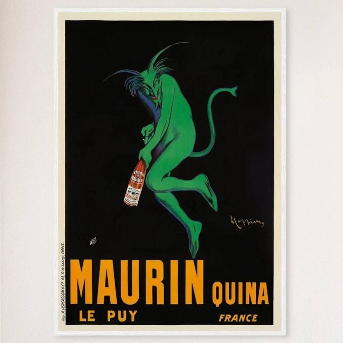 Galrie Maurin Quina Le Puy Vintage Advertising Poster by Leonetto Cappiello Wall Art, White Frame, 50 x 70cm (20 x 28inch)