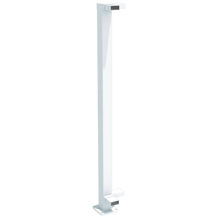 ProtectorAl 1010mm Pearl White Aluminium Flanged 90° Balustrade Post