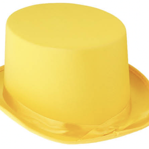 SATIN TOP HAT Costume Party Cap Fancy Dress Trilby Fedora One Size Yellow
