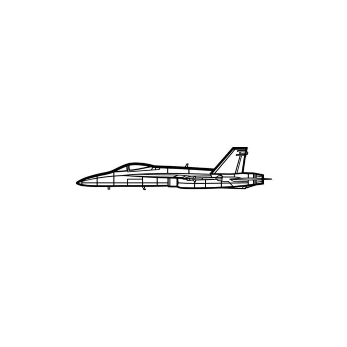 Ignite Laser Boeing F/A-18C Hornet - Multirole Fighter Aircraft Silhouette Metal Wall Art Coated Black 15.7 inch - 40 cm