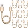 iWill 10 Pack 1m Data Transfer Charger Charging Micro USB Cable Cord Bulk Braided Gold Nylon