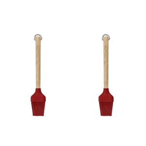 2pk Kitchenaid Birchwood Basting Brush Spatula Silicon Cooking Tool Empire Red