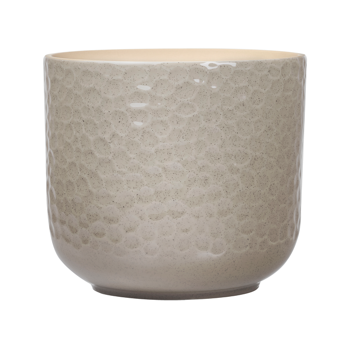 Borralheira 170 x 195mm Hammered Beige Indoor Ceramic Pot