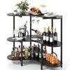 Costway 3-tier Bistro Bar Table Liquor Cocktail Table Glass Holder Black