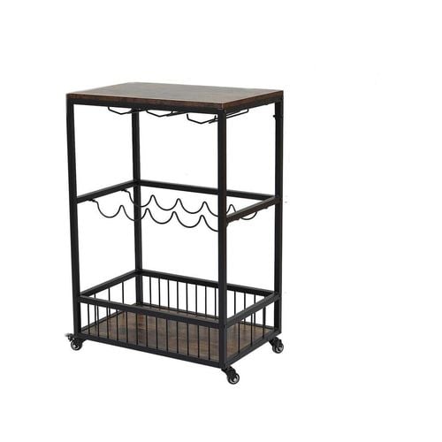 Black bar cart with wine rack hotsell