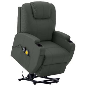 vidaXL Lift Chair Massage Chair Lift Recliner Chair Anthracite Faux Leather