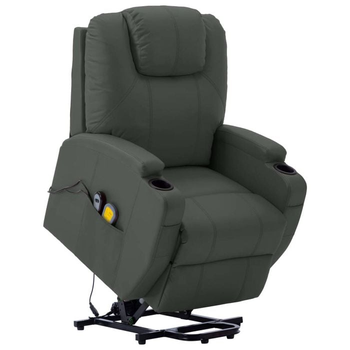 vidaXL Lift Chair Massage Chair Lift Recliner Chair Anthracite Faux Leather
