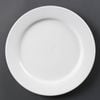 Olympia Wide Rimmed Plates Whiteware White Porcelain 280mm 6 Pack Commercial Tableware