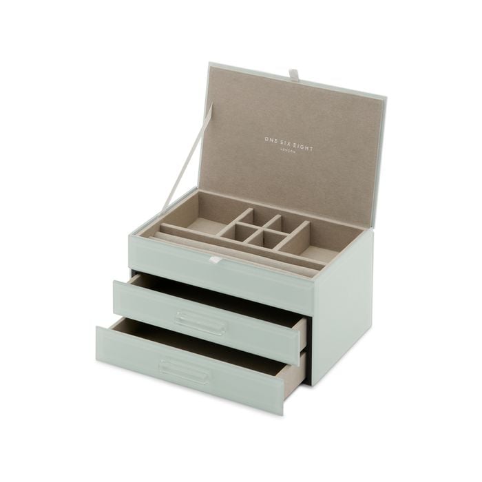 One Six Eight London Gabriella Mint Medium Jewellery Box
