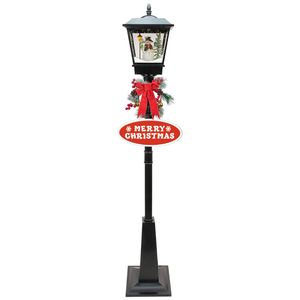 Christabelle 1.8m Christmas Lamp Post Outdoor Display Decoration LED Lights Front Yard Lawn Statue Ornament Black