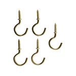Everhang 15mm Brass Plated Cup Hook - 5 Pack