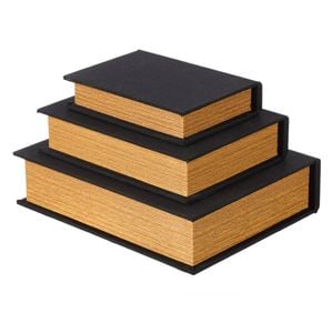 Society Home Atticus Book Box Set Of 3 Black & Natural 23x7x29cm