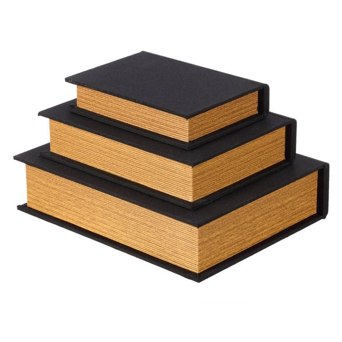 Society Home Atticus Book Box Set Of 3 Black & Natural 23x7x29cm
