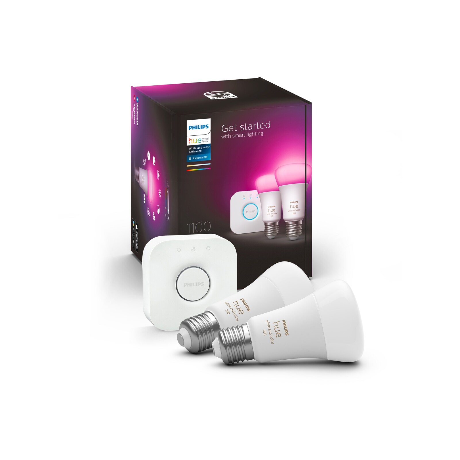 Philips Hue 11W A60 1055lm E27 White and Colour Ambiance Starter Kit Bunnings New Zealand