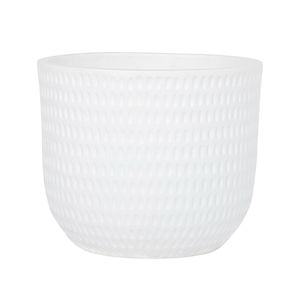 260 x 310mm Extra Large White Round Dotty Ceramic Pot