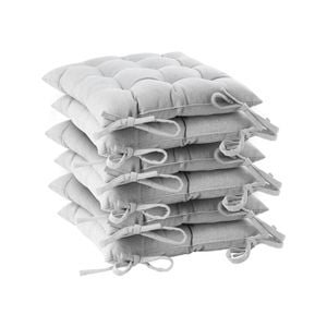 Harbour Housewares Square Dining Chair Seat Cushions - Grey - Pack Of 6