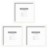 3PK Frankie & Me Window Wooden Multi-Mat Square Photo Frame Decor 32.5cm Black