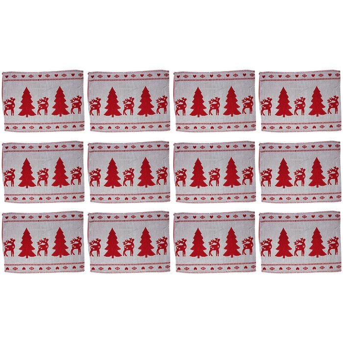 12PK LVD Placemat Christmas Row Decorative Tableware/Serveware