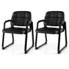 Costway Office PU Leather Armchair Set of 2 Reception Chair Black