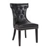 2x Dining Chair Black PU leather Upholstery Wooden Frame Back