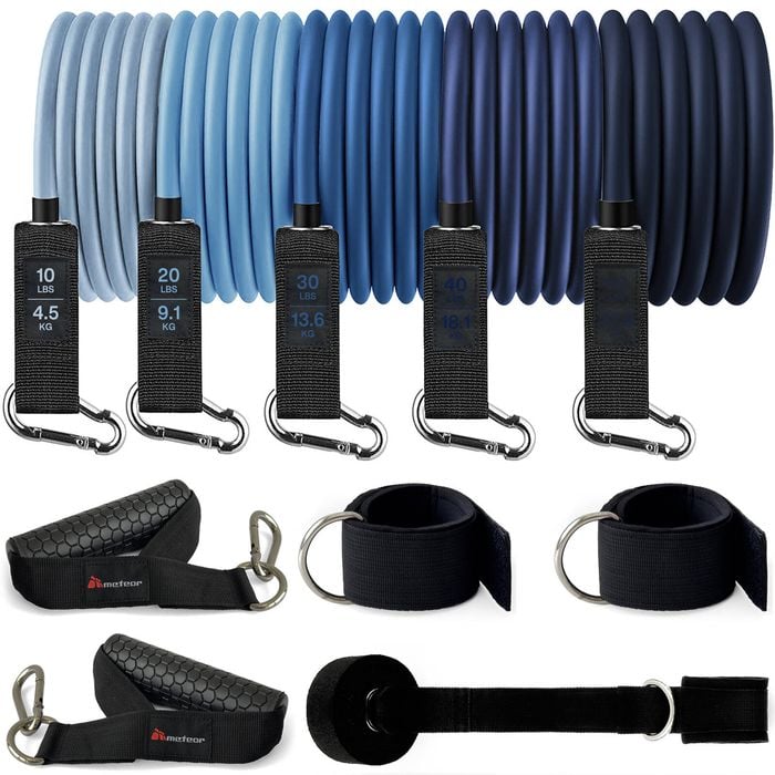 METEOR 5-70kg Resistance All-in-One Resistance Bands Set (Blue Gradient)