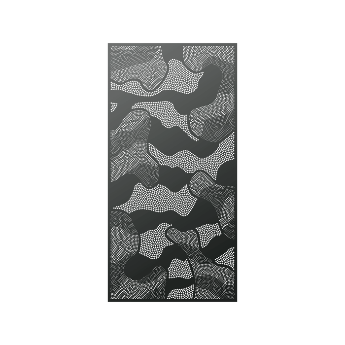 Walpix 1800 x 900 x 3mm Perforated Aluminium Decorative Screen Flat Profile Gold Country - Charcoal