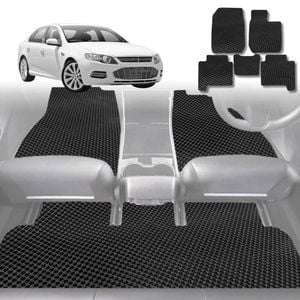 6D Diamond Car Floor Mats for Ford Falcon 2008-2014-Full Set-Black-Outback GT