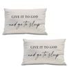 Catzon 2 Pcs Summer Lumbar Pillow Covers Linen Pillowcase for Home Decor-Set 17