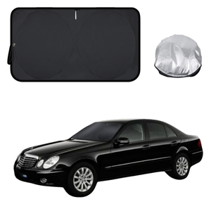Front Windscreen Sun Shade for Mercedes-Benz E-Class 2002 - 2009 Sedan (W211) - Standard 150 x 85 cm - Black