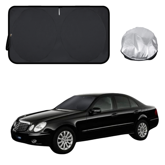Front Windscreen Sun Shade for Mercedes-Benz E-Class 2002 - 2009 Sedan (W211) - Standard 150 x 85 cm - Black