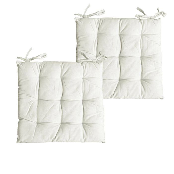 Bloomington Set of 2 Colter Cotton Chair Pads Cream