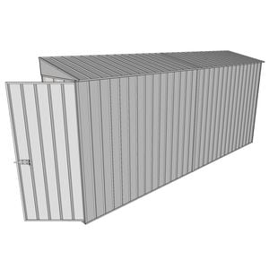 Build-a-Shed 0.8 x 4.5 x 2m Skillion Single Hinged Door Shed - Zinc