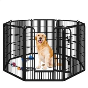 BEASTIE 40" Pet Dog Playpen Enclosure 8 Panel Heavy Duty Fence Play Pen