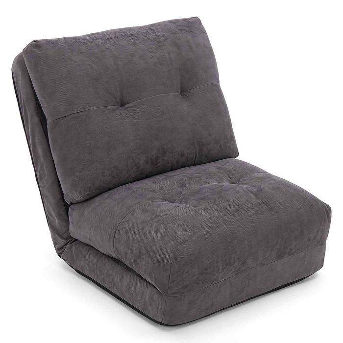 Costway Folding Sofa Gaming Lazy Lounger Floor Sofa-Grey