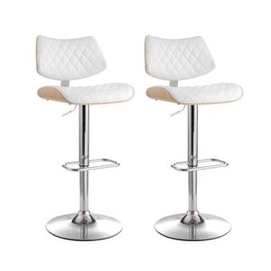 Artiss Bar Stools Kitchen Wooden Leather White