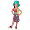 Mad Hatter Halloween Costume Child Alice in Wonderland Dress with Hat and Bow Tie, 4-6-YRS