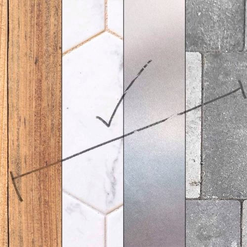 Mark wood, tiles, metal, pavers and more