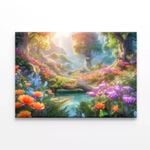 Pond with Flowers in Nature  Print 100% Australian Made 120 x 90cm  (Stretched)