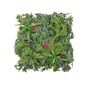 UN-REAL 50 x 50cm Pink Mixed Leaf Artificial Hedge