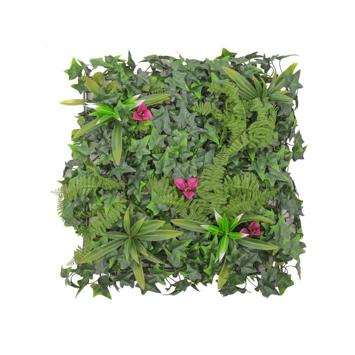 UN-REAL 50 x 50cm Pink Mixed Leaf Artificial Hedge