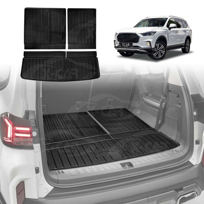 Boot Liners For Ldv D90 2017-2024 Heavy Duty All Weather Cargo Trunk Mat Luggage Tray 3 Pcs Version